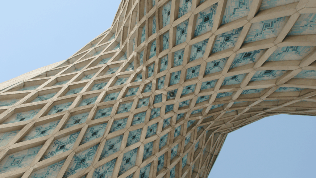 The Azadi Tower, formerly known as the Shahyad Tower, is a monument located on Azadi Square in Tehran, Iran. It is one of the landmarks of Tehran, marking the west entrance to the city, and is part of the Azadi Cultural Complex, which also includes an underground museum.